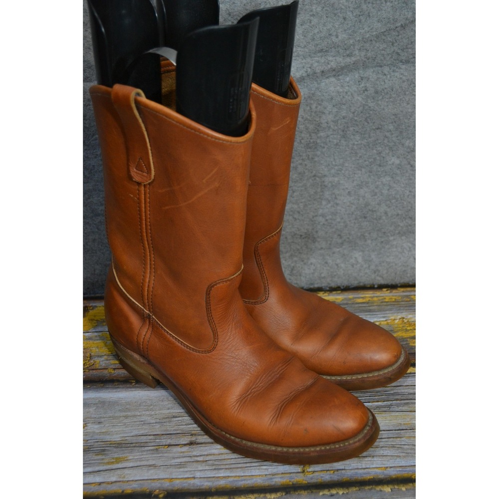 Chippewa Boots Womens 10 B Brown Leather Western Roper Pull On Goodyear Work
